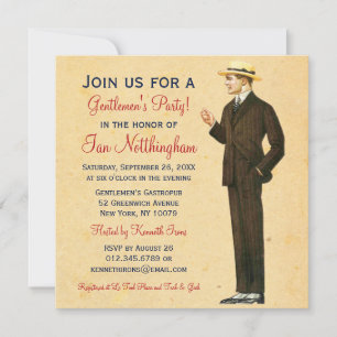 Invitaciones a la fiesta de caballeros del Dapper