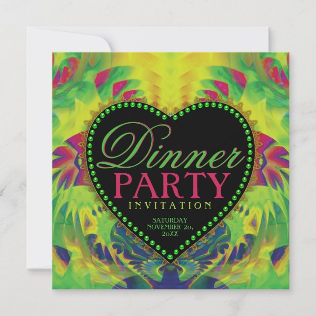 Invitaciones a la fiesta de cena de amor de verano (Anverso)