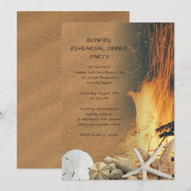 Invitaciones a la fiesta de cena de los ensayos de (Anverso / Reverso)