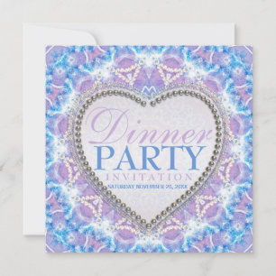 Invitaciones a la fiesta de cena Lilac Blue Bohemi