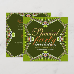 Invitaciones a la fiesta de Chicas verdes de Cute