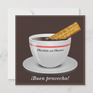 Invitaciones a la fiesta de Chocolate con Churro