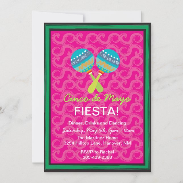 Invitaciones a la Fiesta de Cinco de Mayo (Anverso)