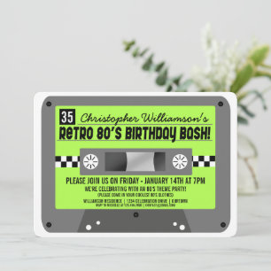 Invitaciones a la fiesta de cintas de cassette de