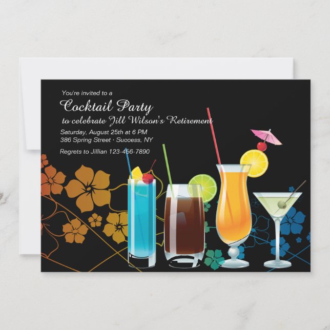 Invitaciones a la fiesta de cócteles (Anverso)