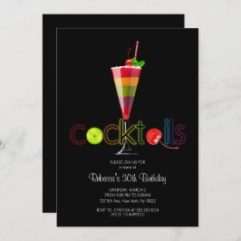 Invitaciones a la fiesta de cócteles arco iris