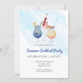 Invitaciones a la fiesta de cócteles de verano mod