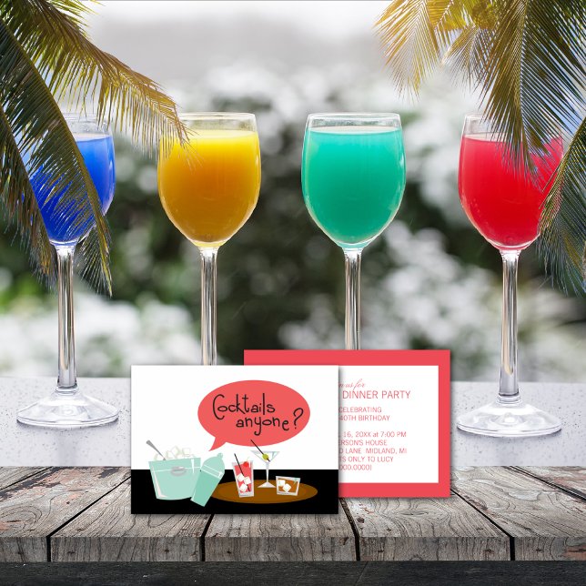 Invitaciones a la fiesta de cócteles retro (Subido por el creador)