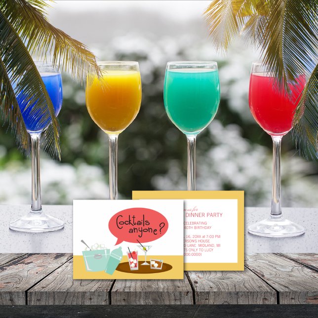 Invitaciones a la fiesta de cócteles retro (Subido por el creador)