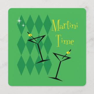 Invitaciones a la fiesta de cócteles Retro Martini