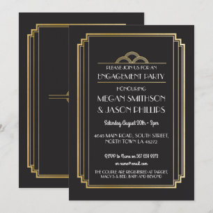Invitaciones a la Fiesta de compromiso Art Deco Go