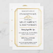 Invitaciones a la fiesta de compromiso Art Deco Go