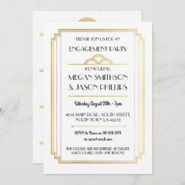 Invitaciones a la fiesta de compromiso Art Deco Go