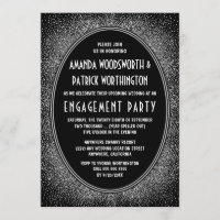 Invitaciones a la fiesta de compromiso de Art Deco