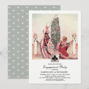 Invitaciones a la fiesta de compromiso de arte rom