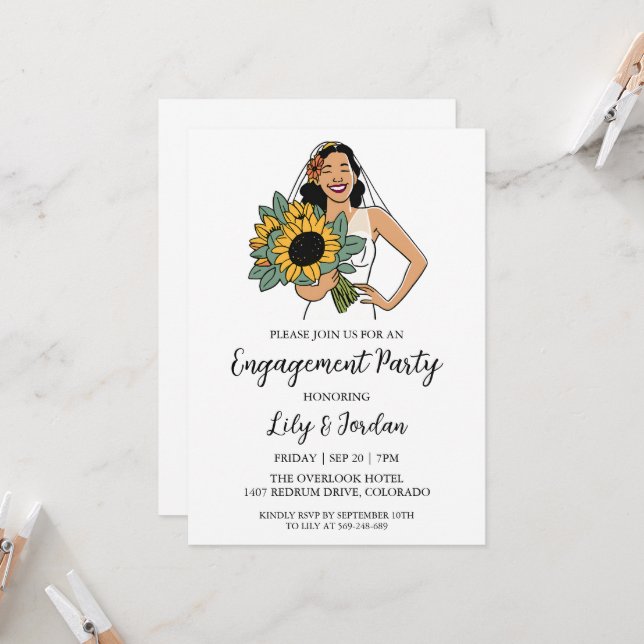 Invitaciones a la fiesta de compromiso de caída de (Anverso/Reverso In Situ)