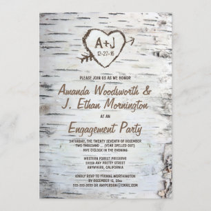 Invitaciones a la fiesta de compromiso de corteza