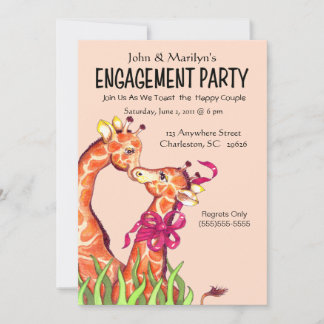 Invitaciones a la fiesta de compromiso de jirafa