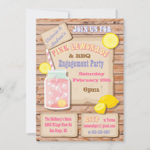 Invitaciones a la fiesta de compromiso de Lemonade