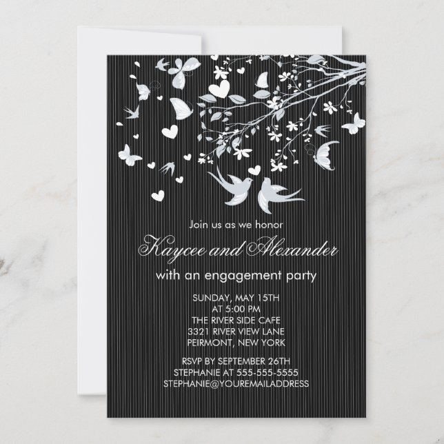 Invitaciones a la fiesta de compromiso de los Aves (Anverso)