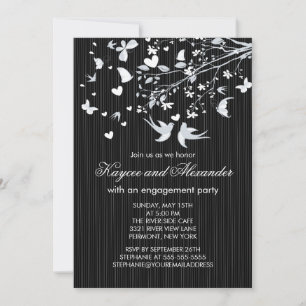 Invitaciones a la fiesta de compromiso de los Aves