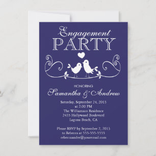 Invitaciones a la fiesta de compromiso de los Aves