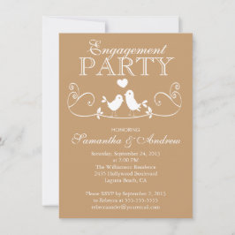 Invitaciones a la fiesta de compromiso de los Aves