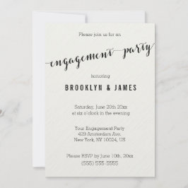 Invitaciones a la fiesta de compromiso en blanco y