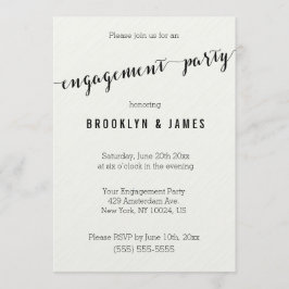 Invitaciones a la fiesta de compromiso en blanco y