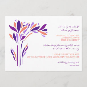 Invitaciones a la fiesta de compromiso floral de P