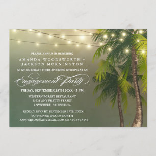 Invitaciones a la fiesta de compromiso tropical de
