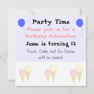 Invitaciones a la fiesta de conos de helado