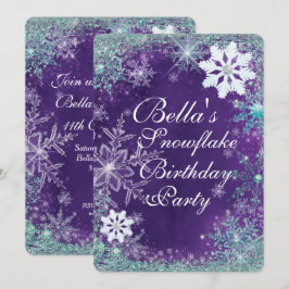 Invitaciones a la fiesta de copos de nieve Winter