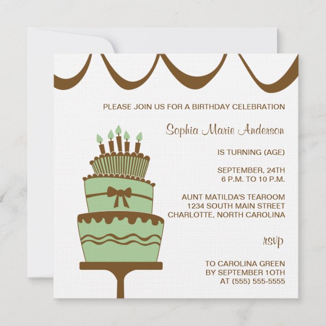 Invitaciones a la fiesta de cumpleaños (Anverso)