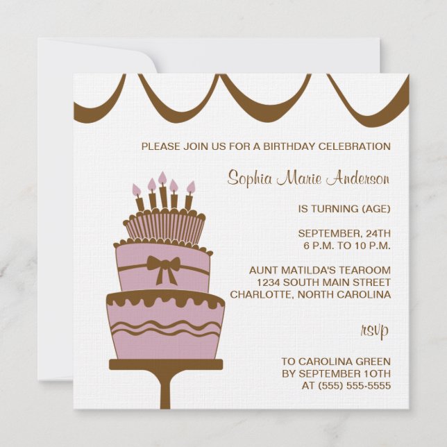 Invitaciones a la fiesta de cumpleaños (Anverso)