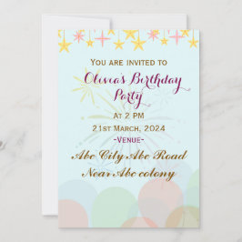 Invitaciones a la fiesta de cumpleaños