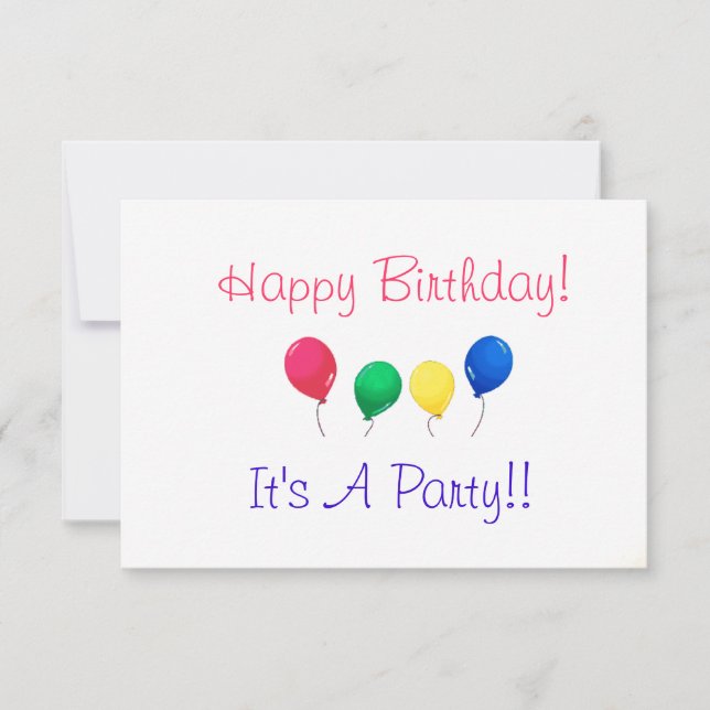 Invitaciones a la fiesta de cumpleaños (Anverso)
