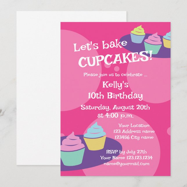 Invitaciones a la fiesta de cumpleaños (Anverso / Reverso)