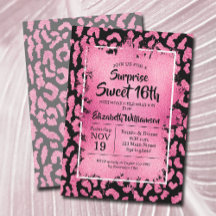 Invitaciones a la fiesta de cumpleaños 16 de Pink 