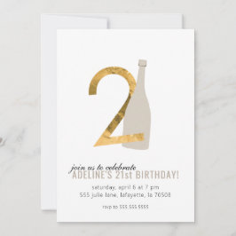 Invitaciones a la fiesta de cumpleaños 21 Oro y ch