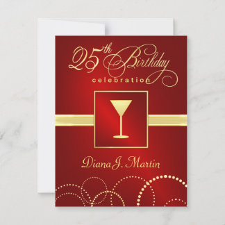 Invitaciones a la fiesta de cumpleaños 25 - Elegan