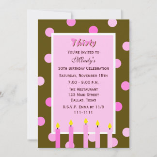 Invitaciones a la Fiesta de Cumpleaños 30 — Puntos