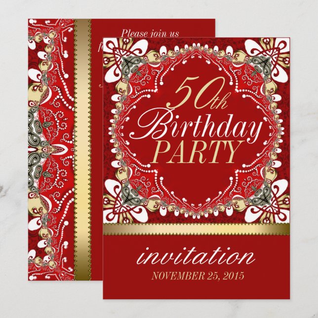 Invitaciones a la Fiesta de Cumpleaños 50 de Red+G (Anverso / Reverso)