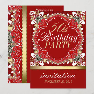Invitaciones a la Fiesta de Cumpleaños 50 de Red+G