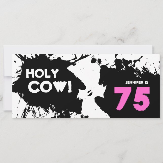 Invitaciones a la fiesta de cumpleaños 75 - ¡Santo (Anverso)