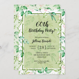 Invitaciones a la fiesta de cumpleaños botánica de