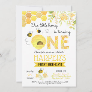 Invitaciones a la fiesta de cumpleaños Bumble Bee