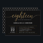 Invitaciones a la fiesta de cumpleaños con 18 guio<br><div class="desc">Oro Dieciocho Script 18th Birthday Party Invitaciones de Eugene Designs.</div>