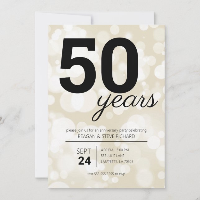 Invitaciones a la fiesta de cumpleaños de 50 años  (Anverso)