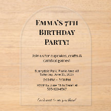 Invitaciones a la fiesta de cumpleaños de Acristal